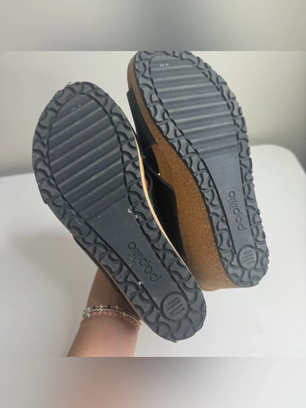 Birkenstock Papillio Samira Black Leather Wedge Sandal Size 37 US 7 Women’s